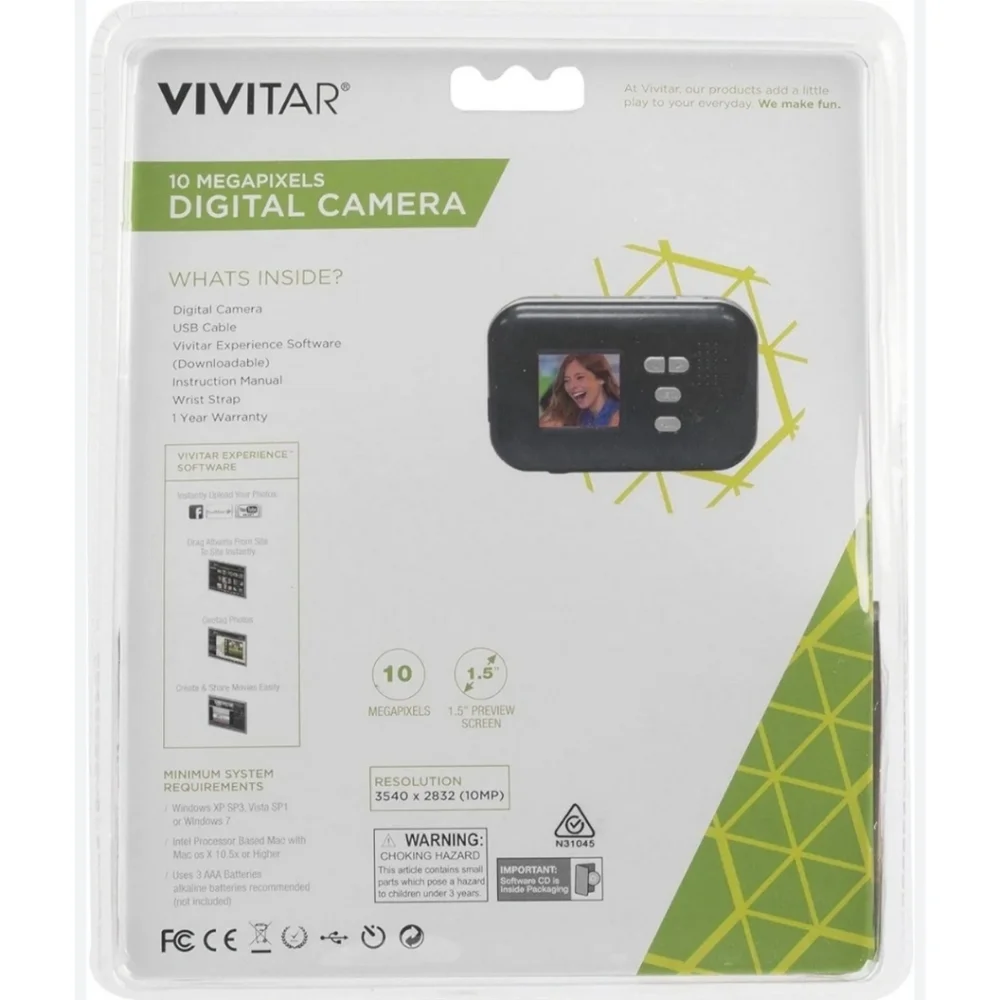 Vivitar NEW! ViviCam 54 Black Digital Camera